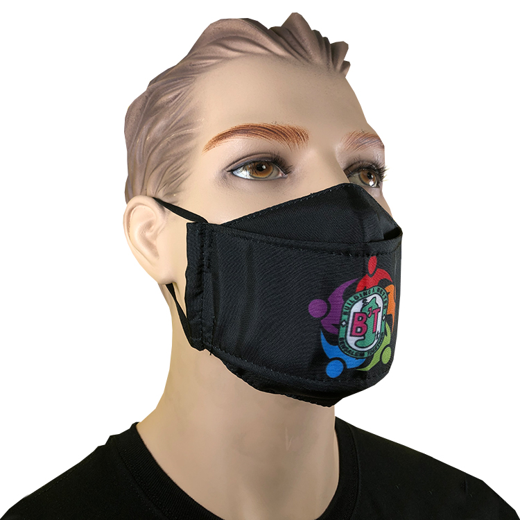 Flat Front 2-ply Mask (Dye Sub Logo), Adult Size 6
