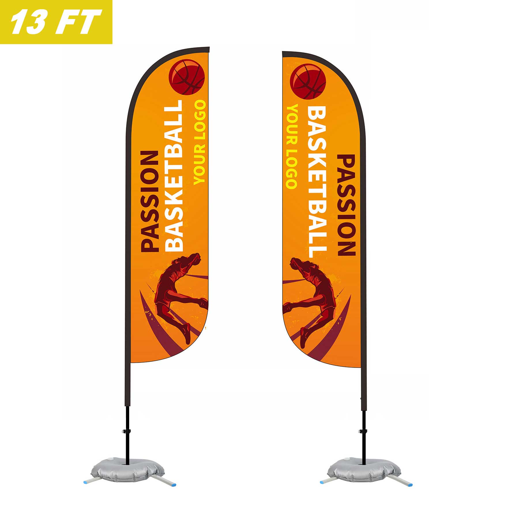 13' Custom Feather Flag Kit- Double Sided W/ Cross Base 3