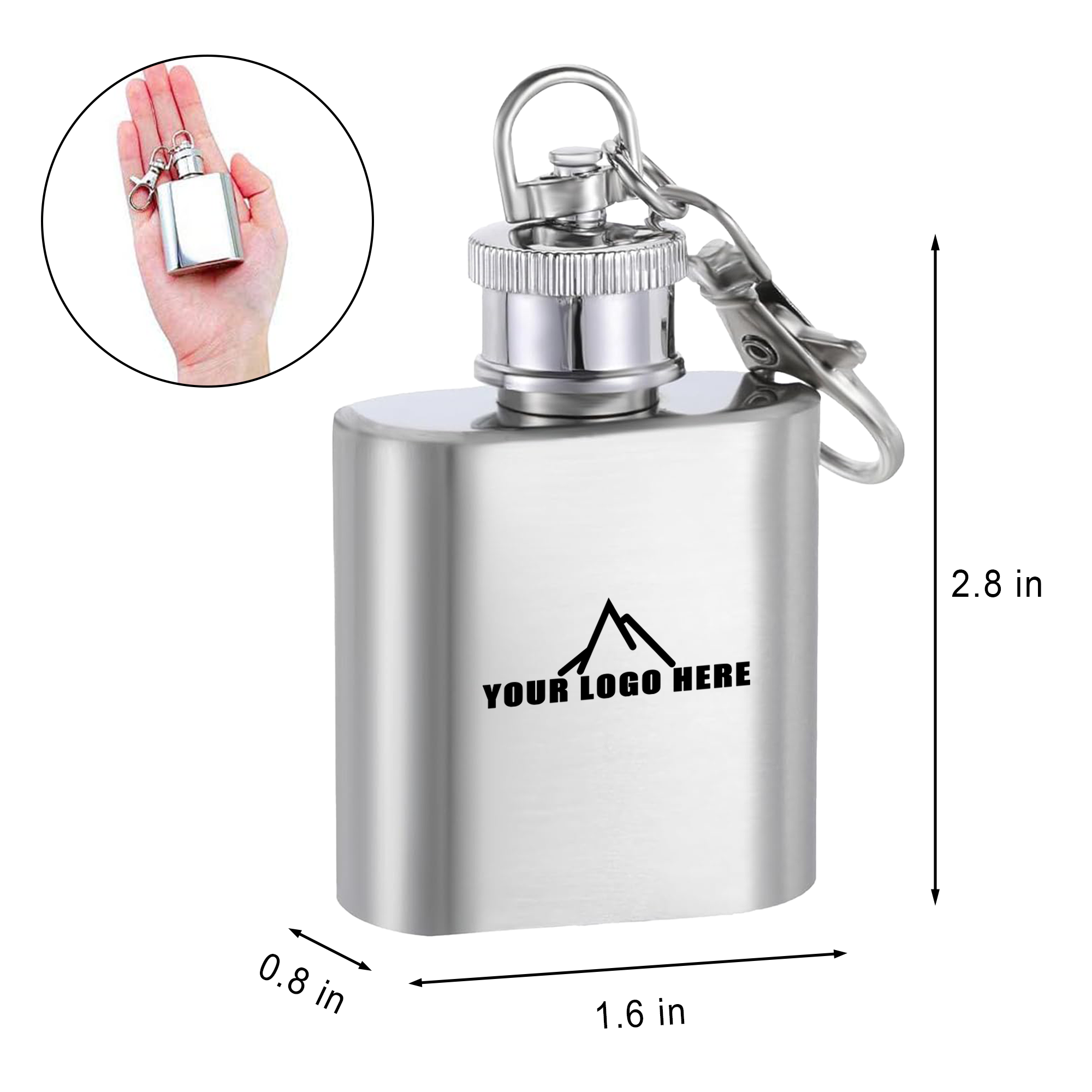 1Oz Stainless Steel Hip Flask 2