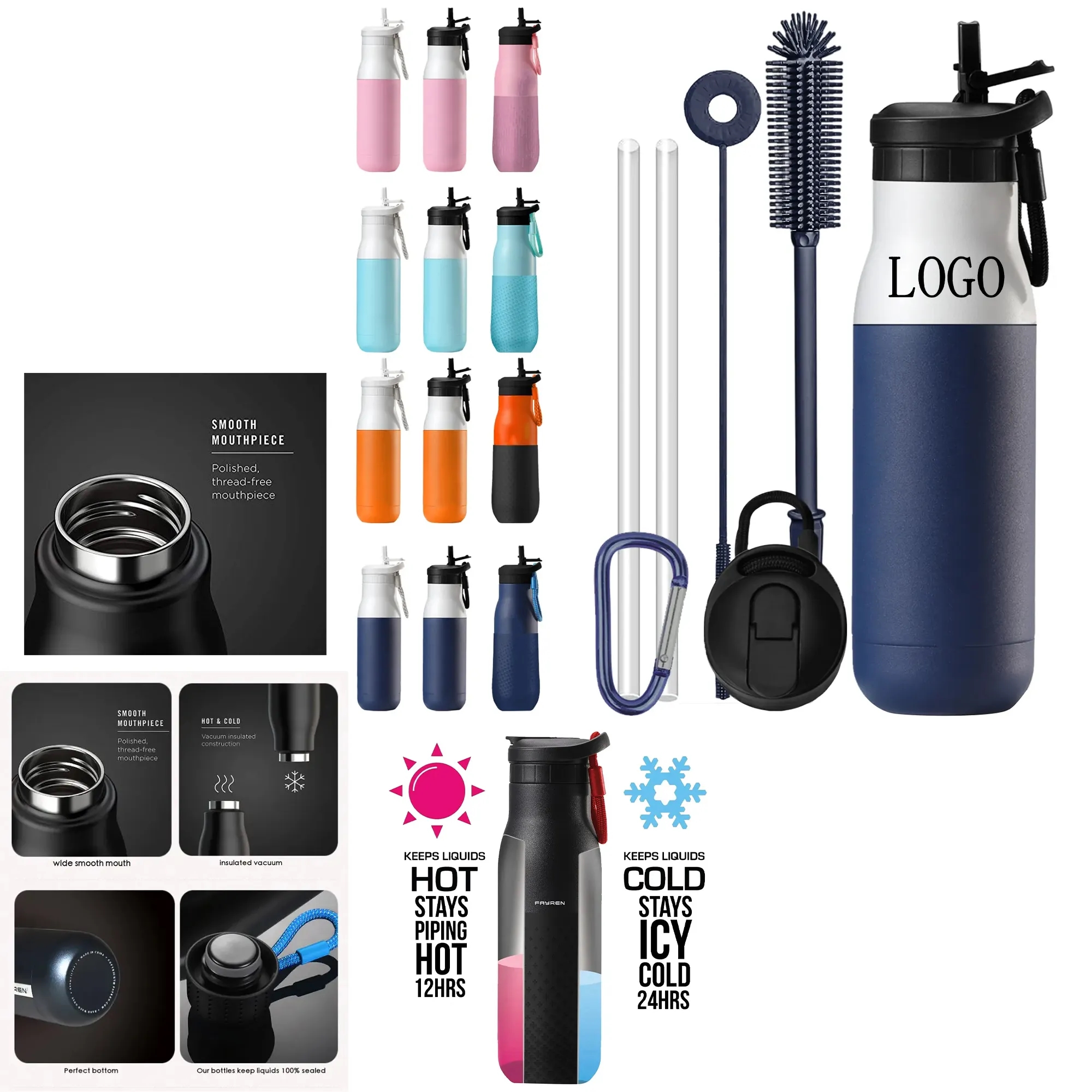 12Oz Stainless Steel Double Layer Leakproof Sports Thermos 6