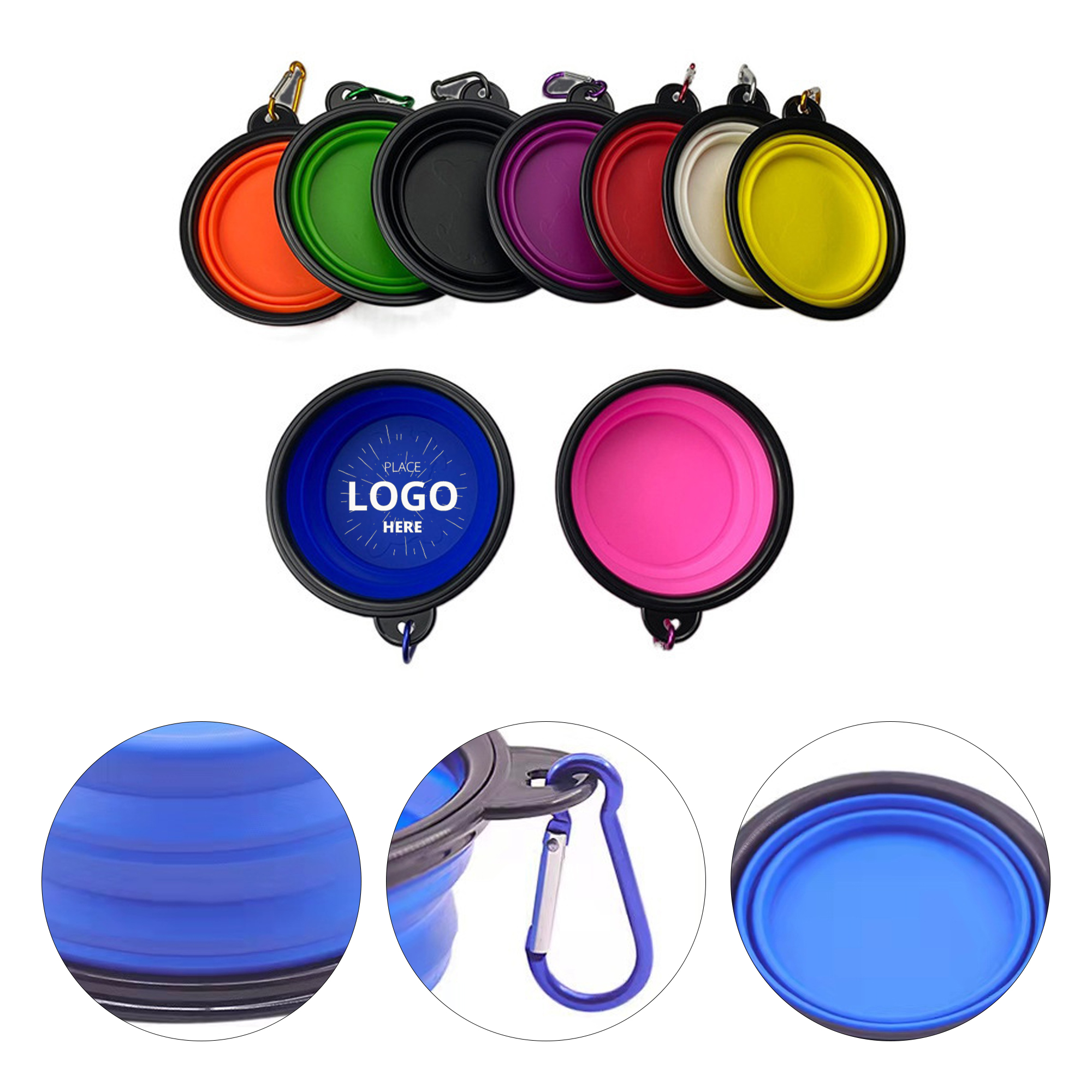 Foldable Pet Bowl With Carabiner 2