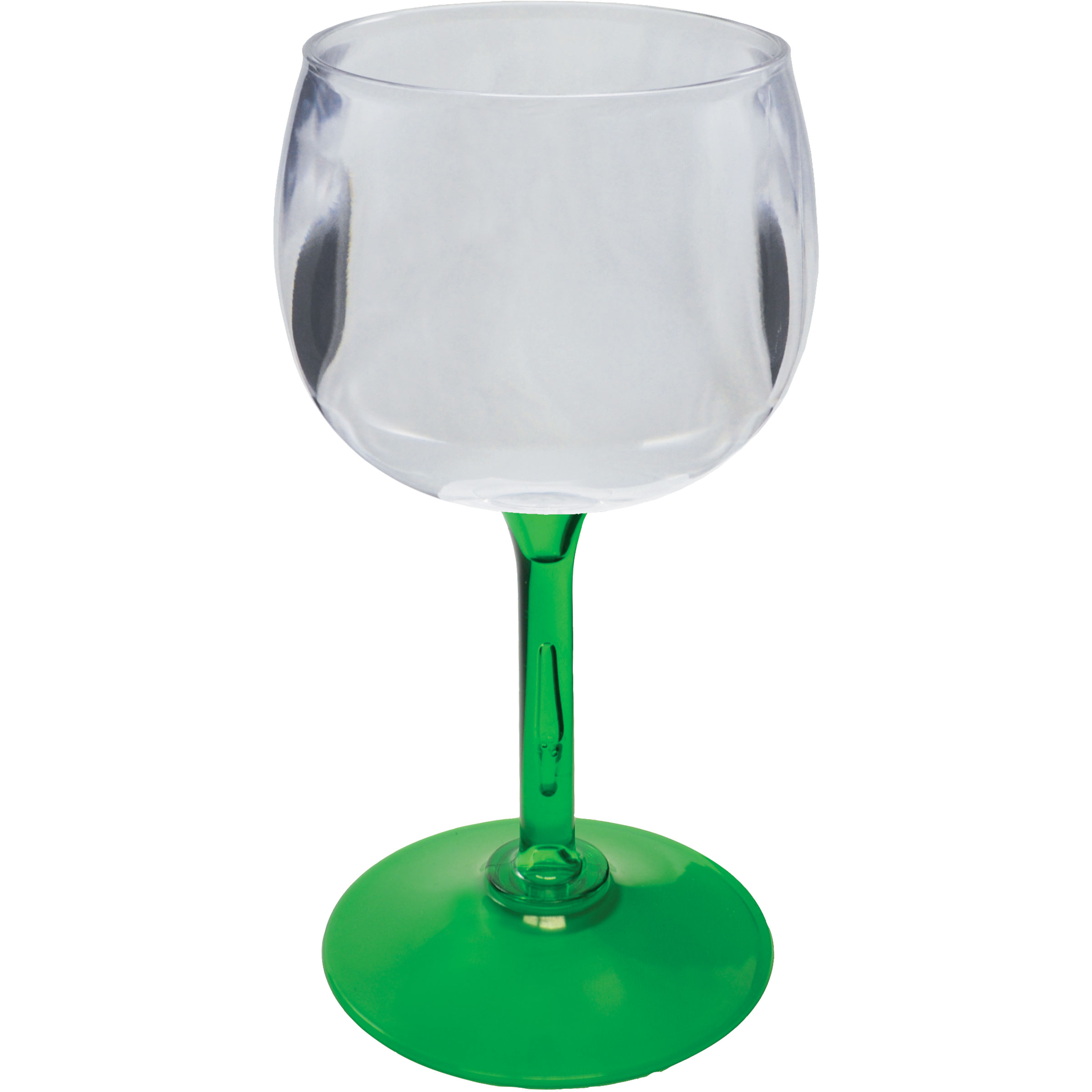12oz Standard Stem Plastic Wine Goblet with Your Choice of Stem Color