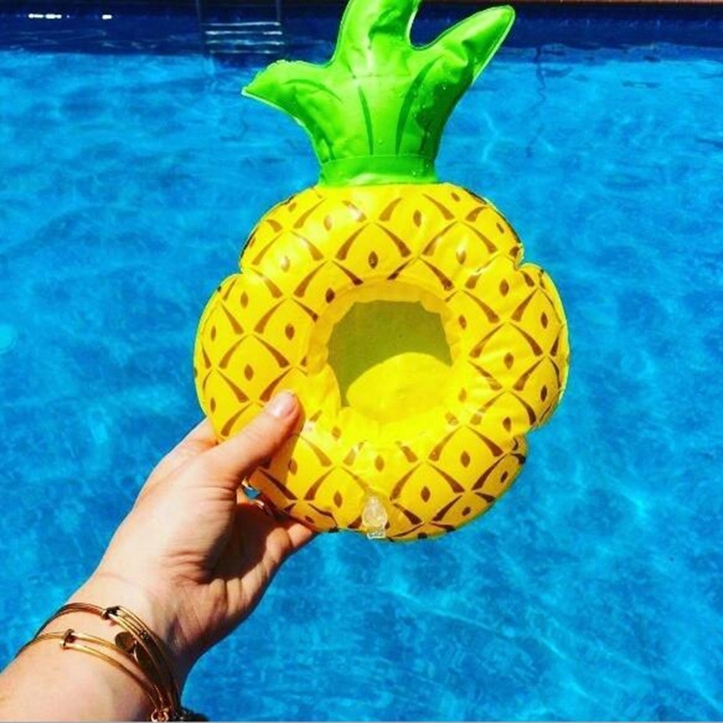 PVC Inflatable Pineapple Floating Coaster Cup Holder 2