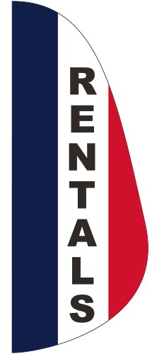 "RENTALS" 3' x 8' Message Flutter Flag 2