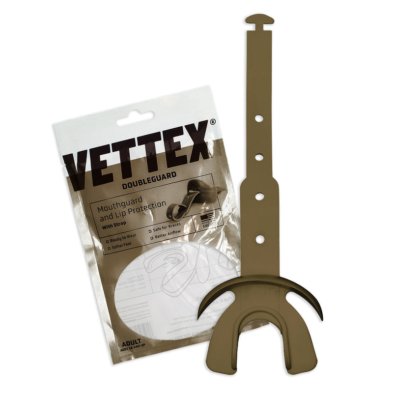 Vettex Football Doubleguard Mouthguard Breathable Doubleguard with Lip Protection and Strap - Adult 23