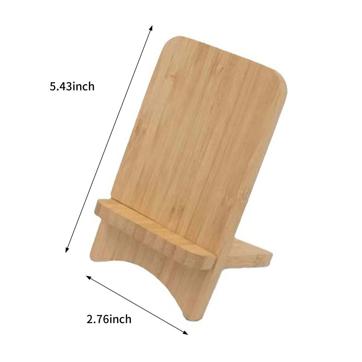 Natural Bamboo Phone Stand with Wireless Charging 3
