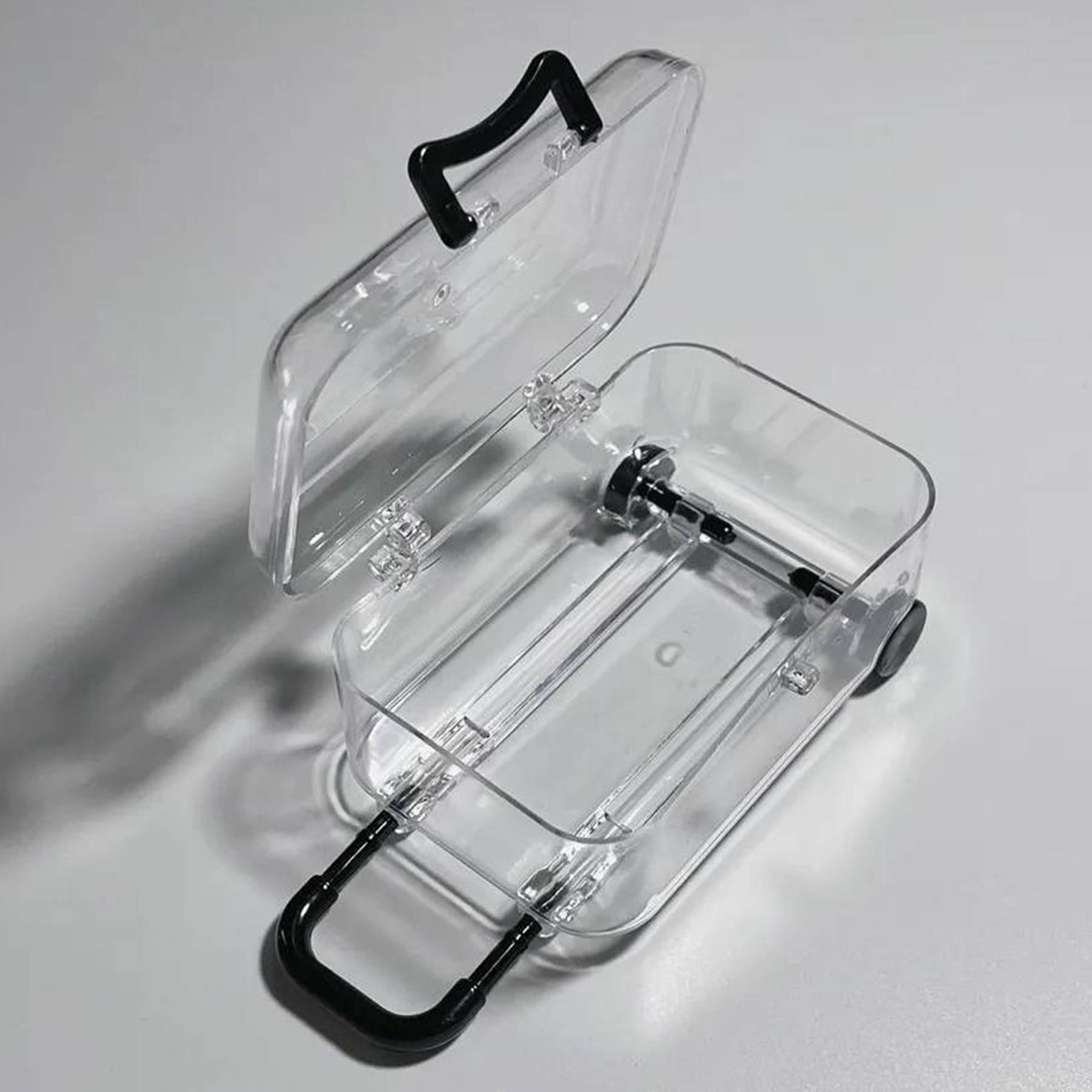 Plastic Suitcase Design Transparent Jewelry Box 2