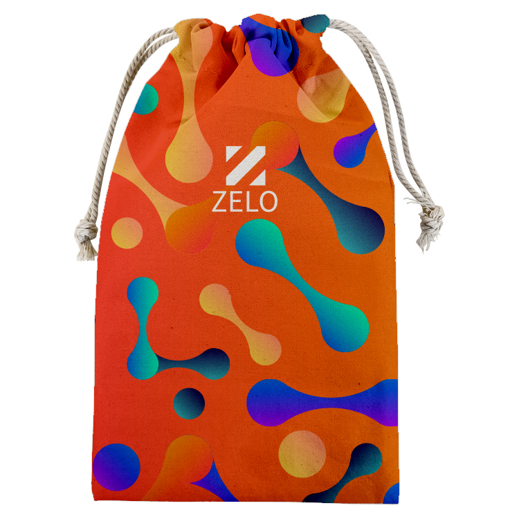 Tall Vibrant Cotton Drawstring Pouch 10