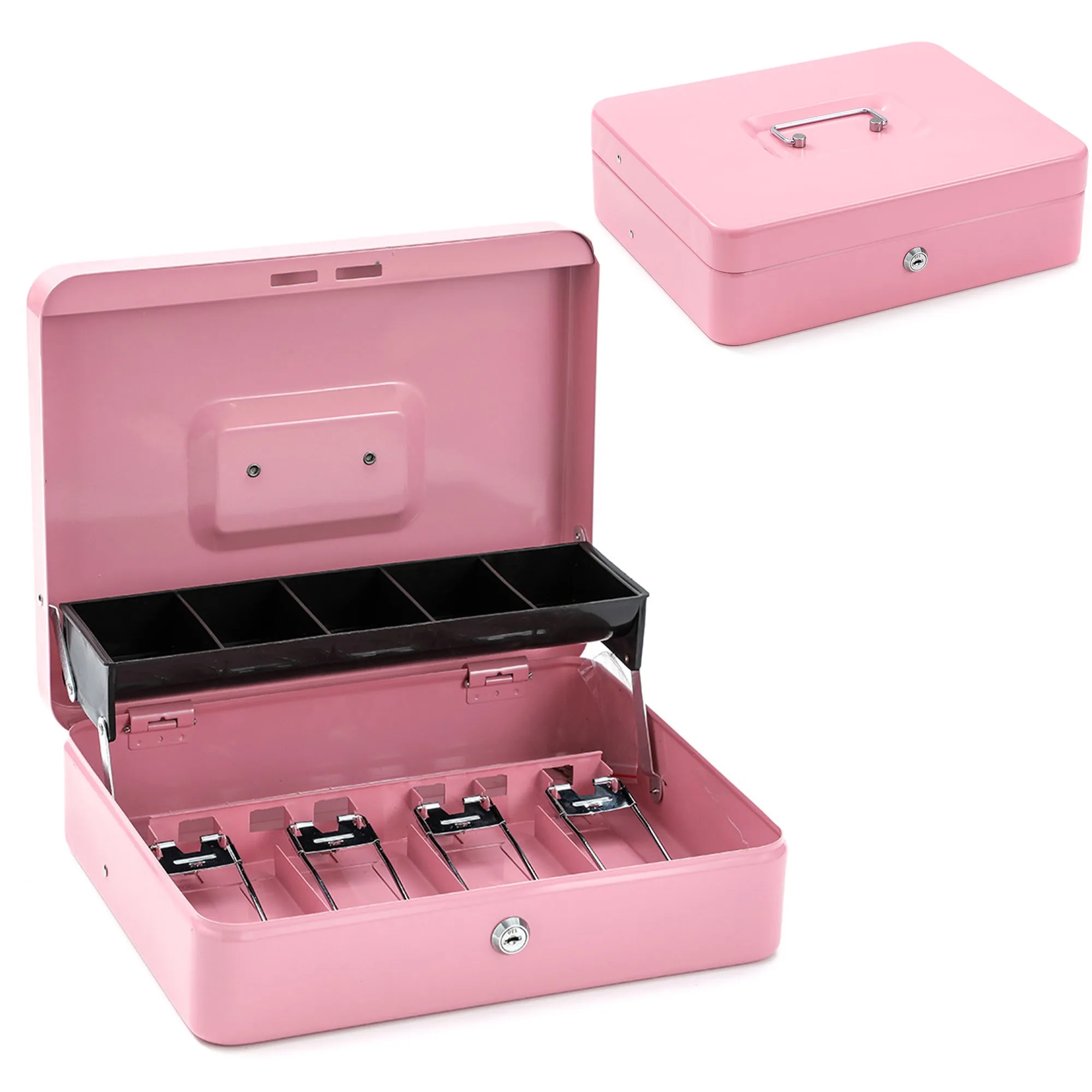 Portable Keyed Metal Cash Box With Custom Print 4