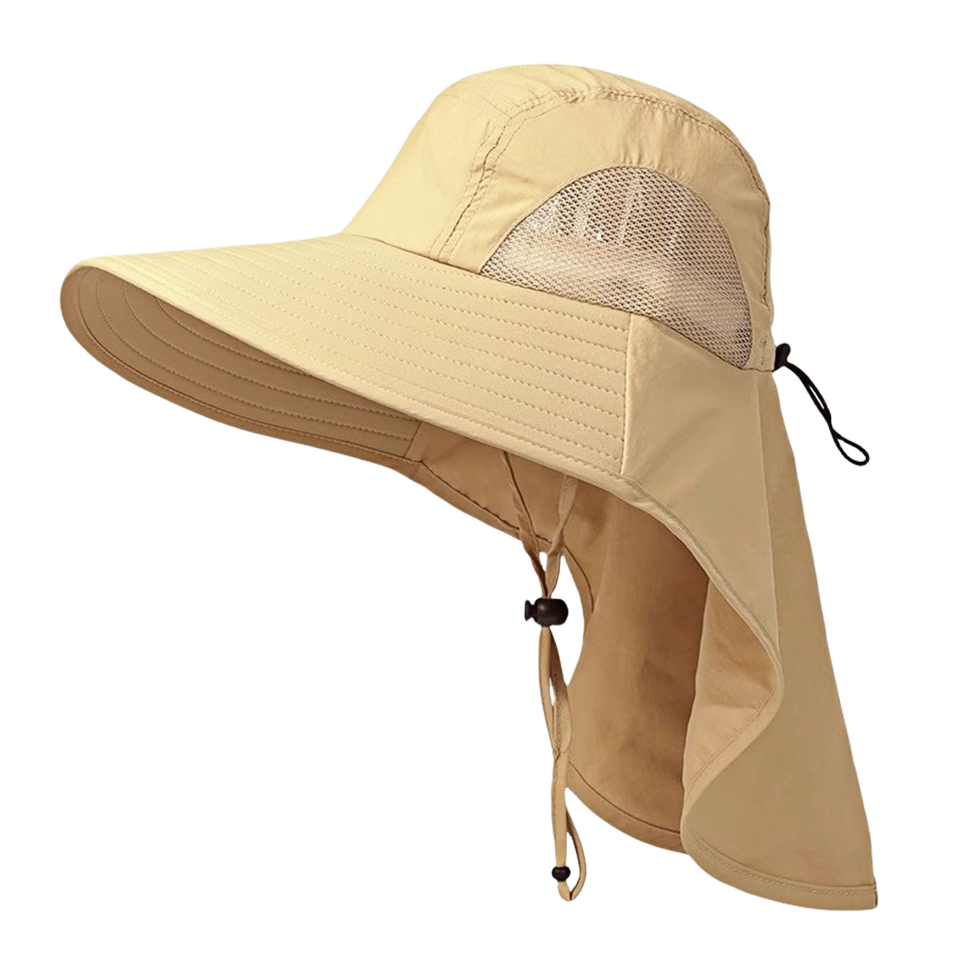 Men's UV Protection Wide Brim Fishing Hat with Neck Flap 2