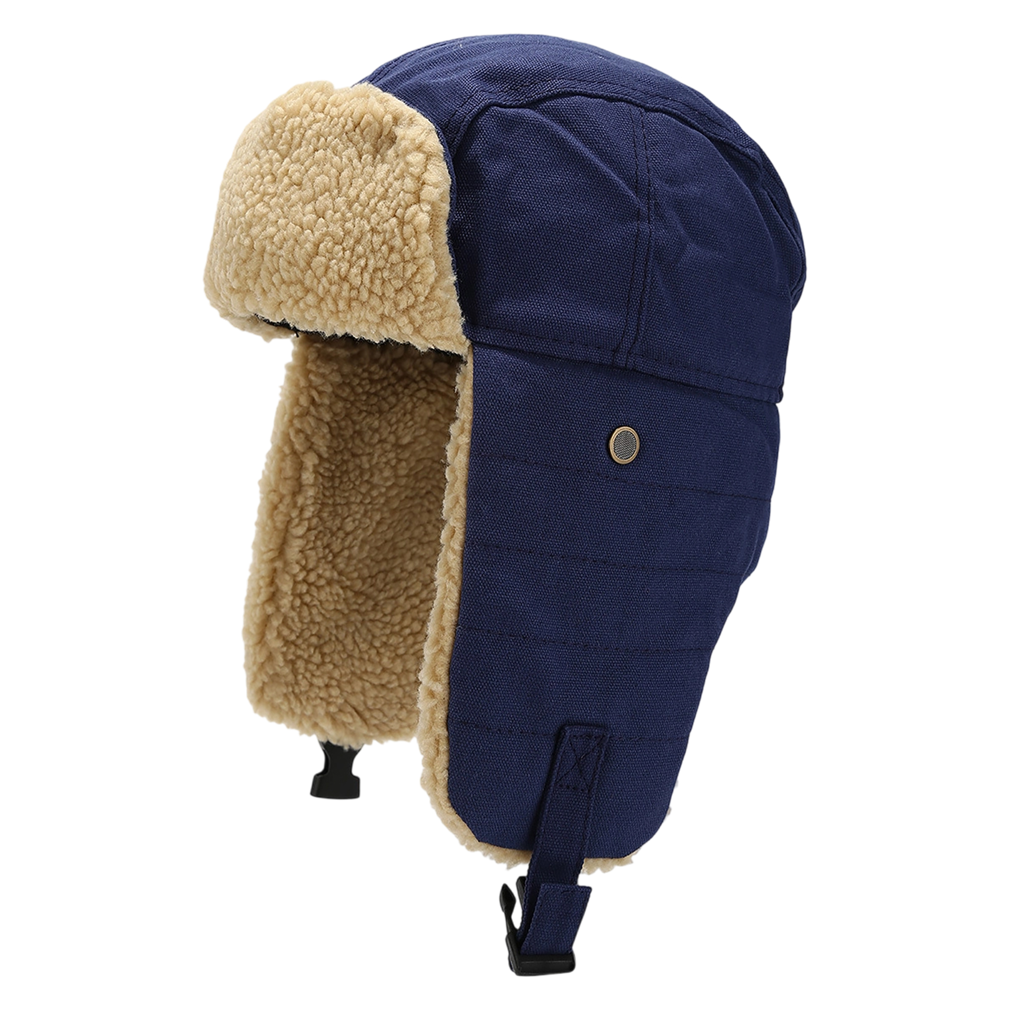 Canvas Trapper Hat With Faux Fur Liner 11.8" Length x 11" Width 4