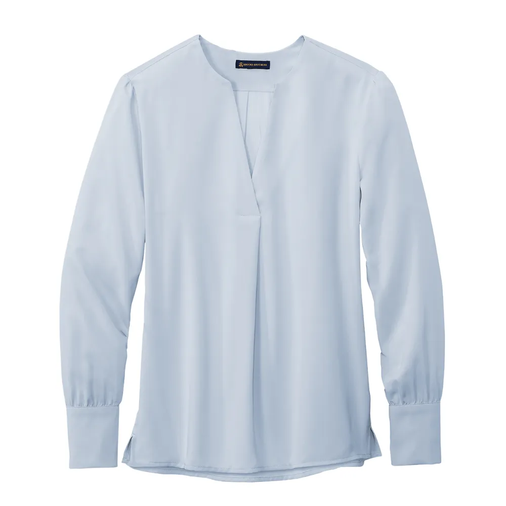 Brooks Brothers(R) Women's Open-Neck Satin Blouse 3