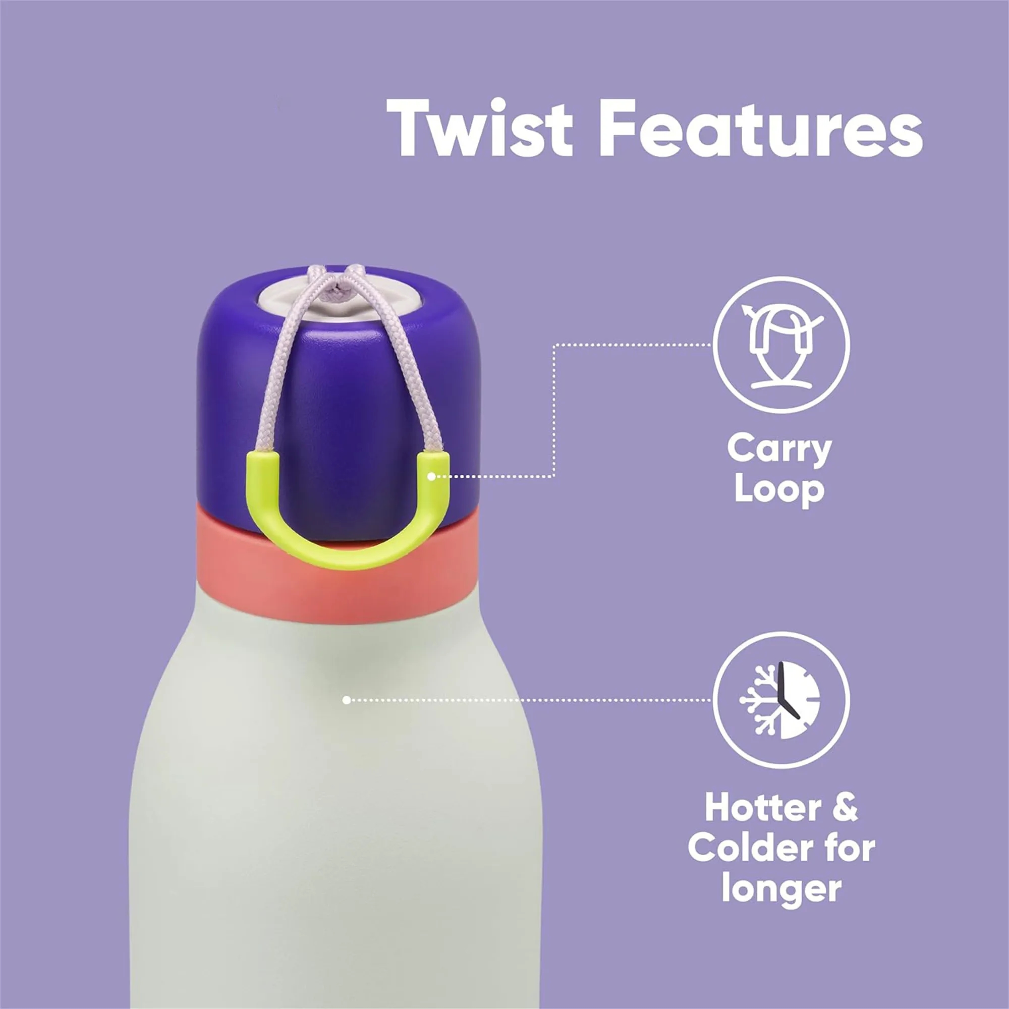 18oz Insulated Stainless Steel Water Bottle with Straw 5