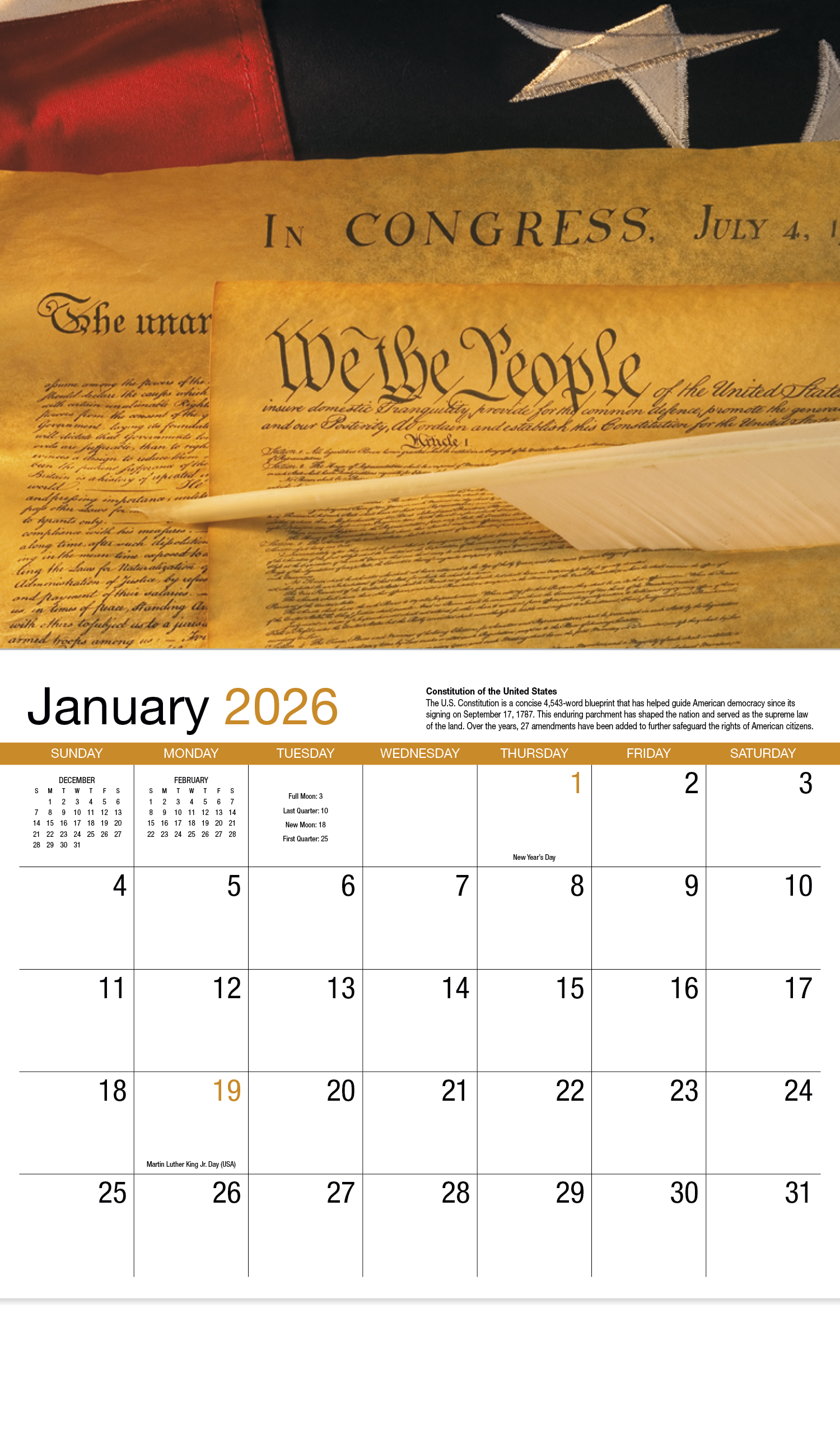 HotLine® Products American History Appointment Calendar - Stapled 14