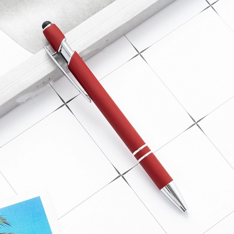 Incline Soft Touch Stylus Metal Pen - Laser Engraved 8