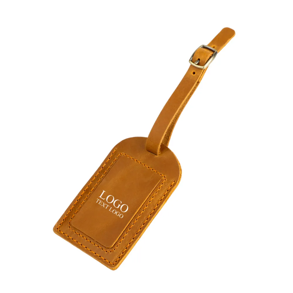 Vintage Crazy Horse Leather Luggage Tag 6
