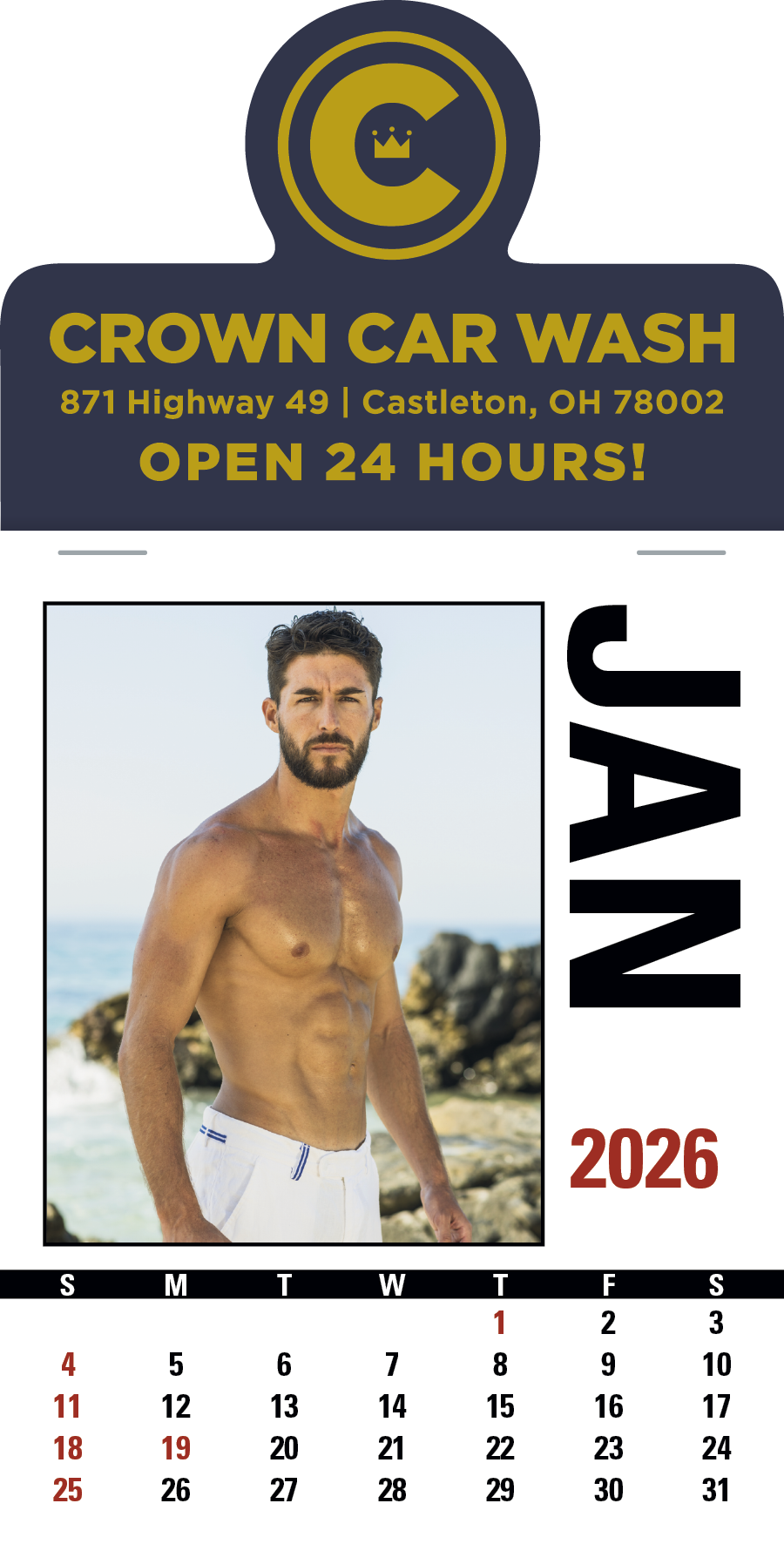 Triumph® Calendars Press-N-Stick Male Call Calendar 2