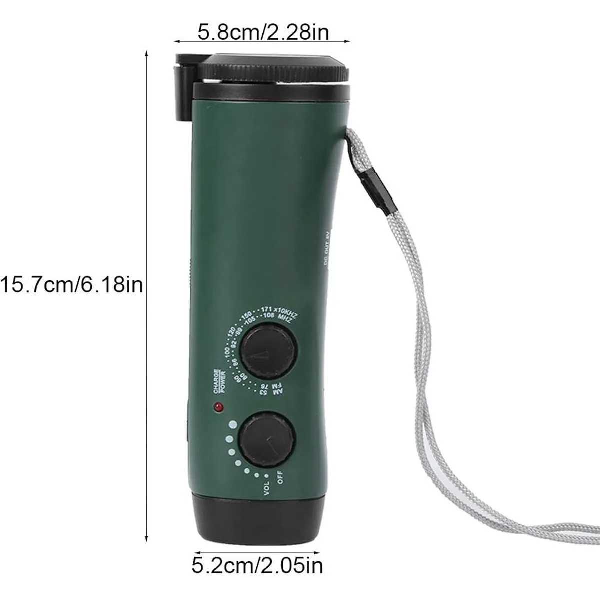 Portable Hand Crank Travel Camping LED Flashlight Radio 7
