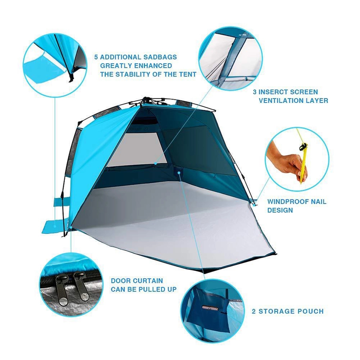 POP Up Beach Tent with Mat XL 4