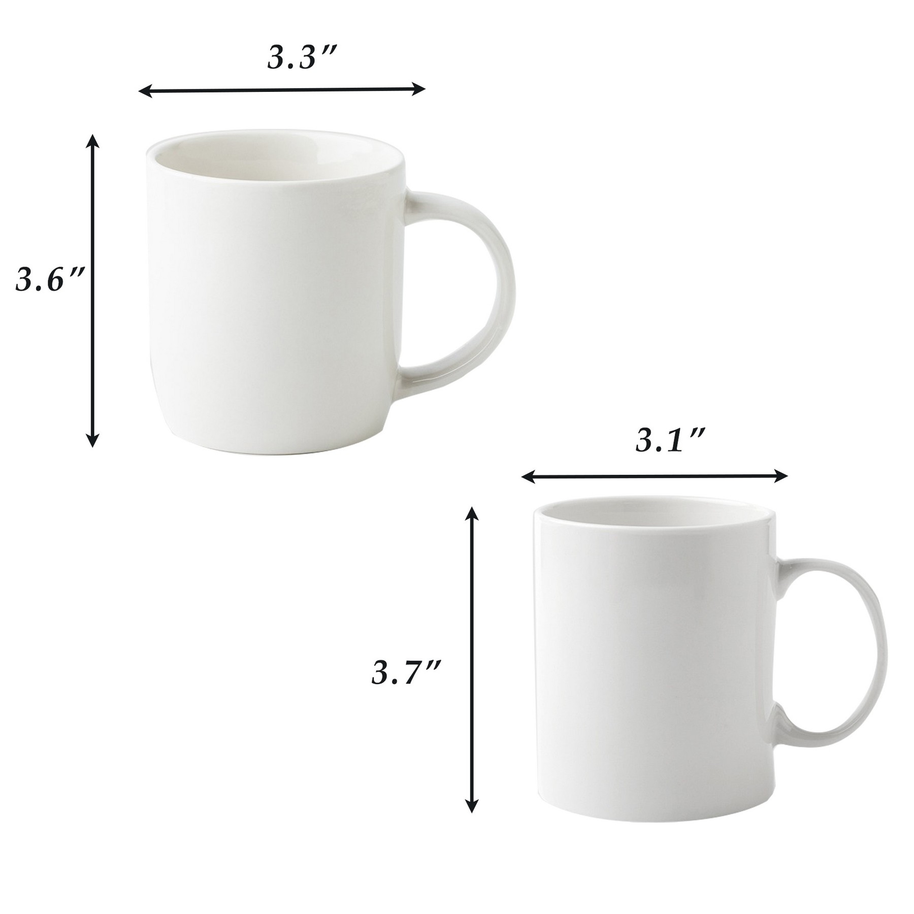 11.8 oz White Ceramic Mug 6