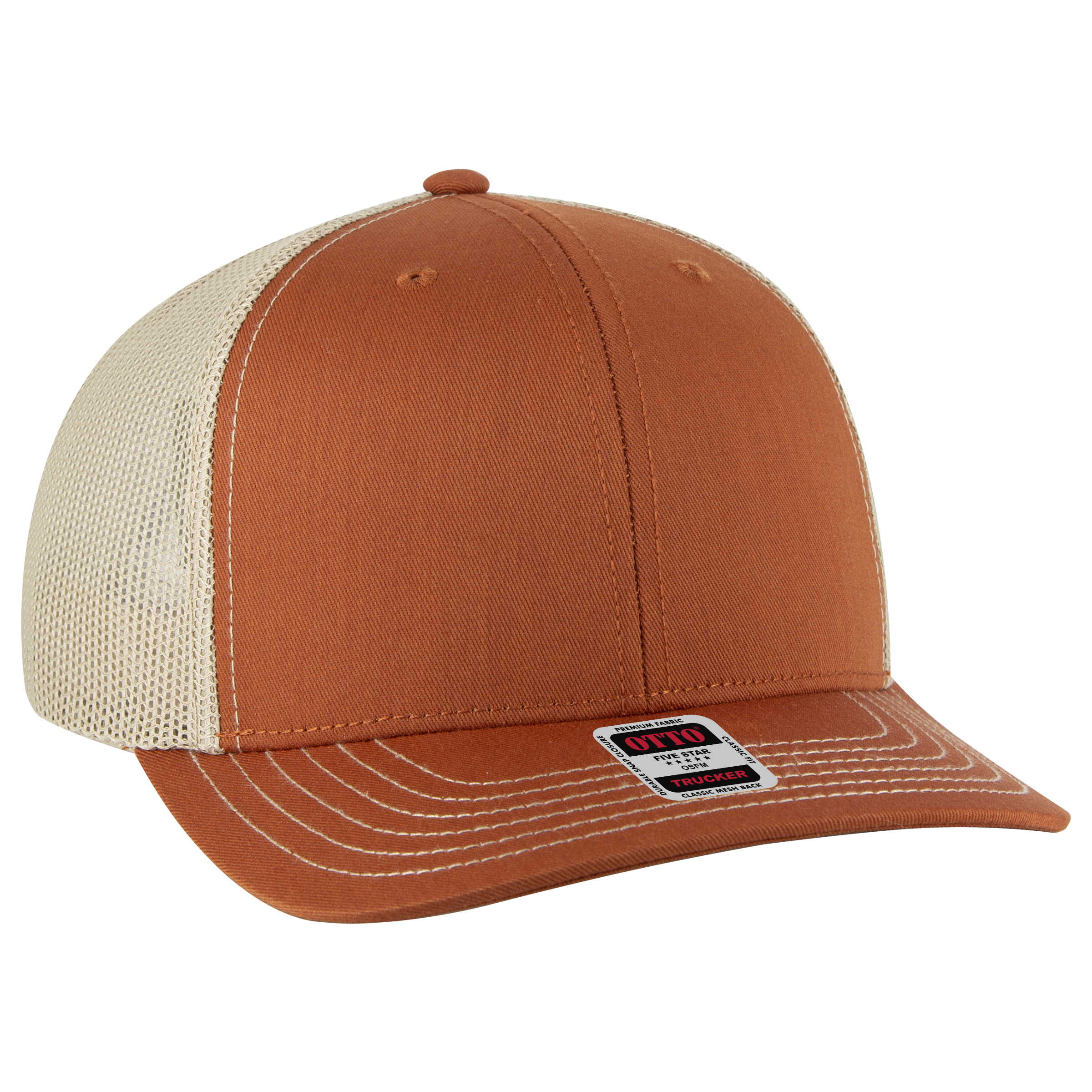 OTTO CAP® 6 Panel Mid Profile Mesh Back Trucker Hat 113