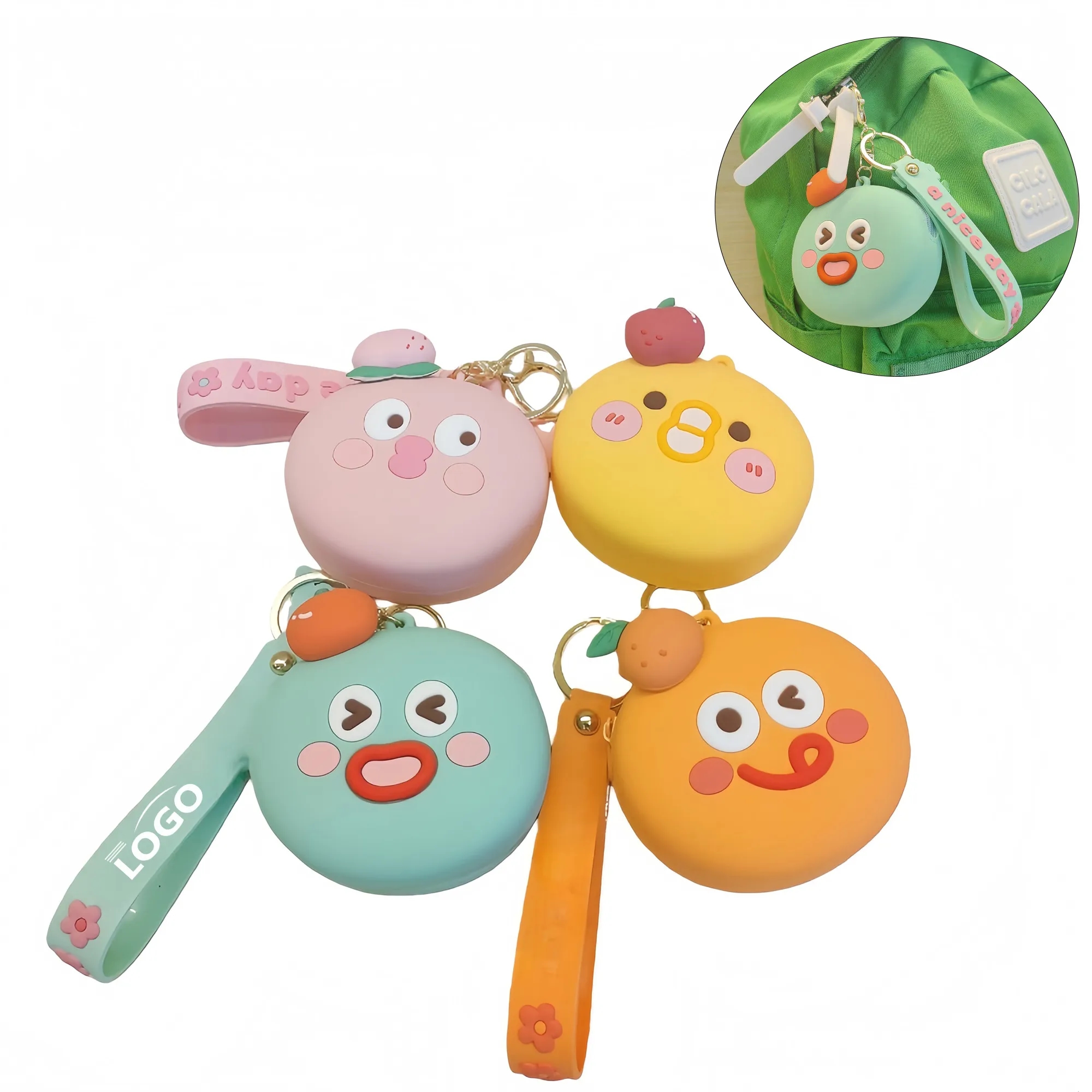 Cartoon Silicone Keychain Pouch For Key Organizer
