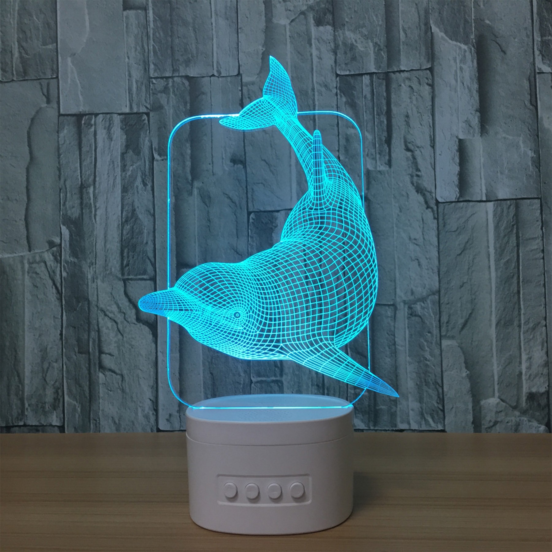 Customizable Pattern 3D Acrylic Night Light With Bluetooth Speaker 1