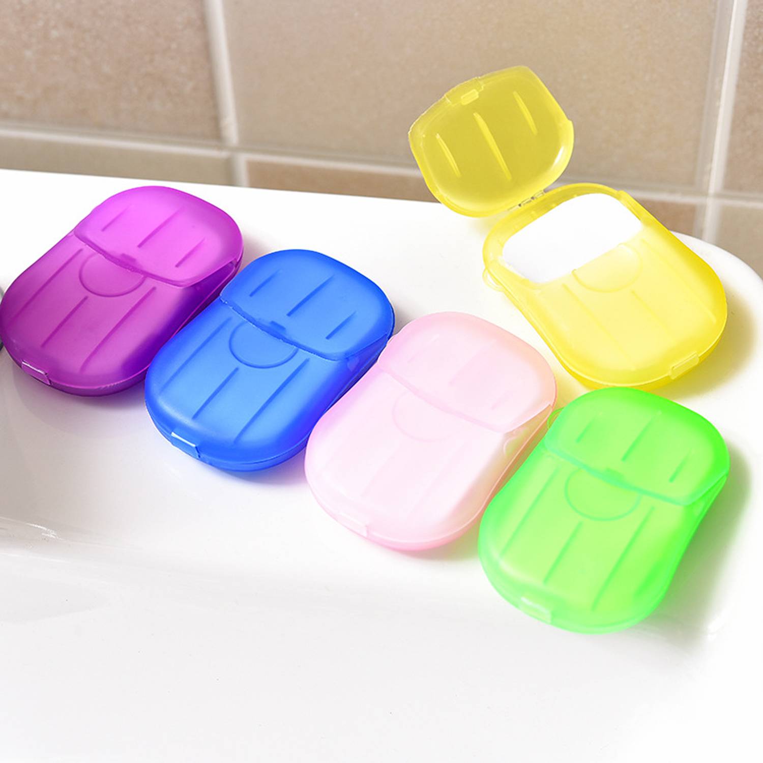 Outdoor Travel Boxed 20 Sheets Colour Disposable Soap Paper 3