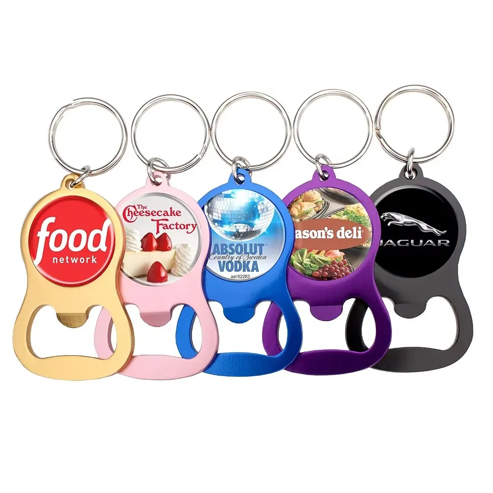 Metal Round Bottle Opener Keychain 1
