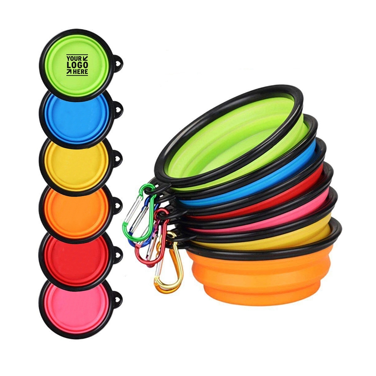 Pet Silicone Folding Bowl With Carabiner Hook 3