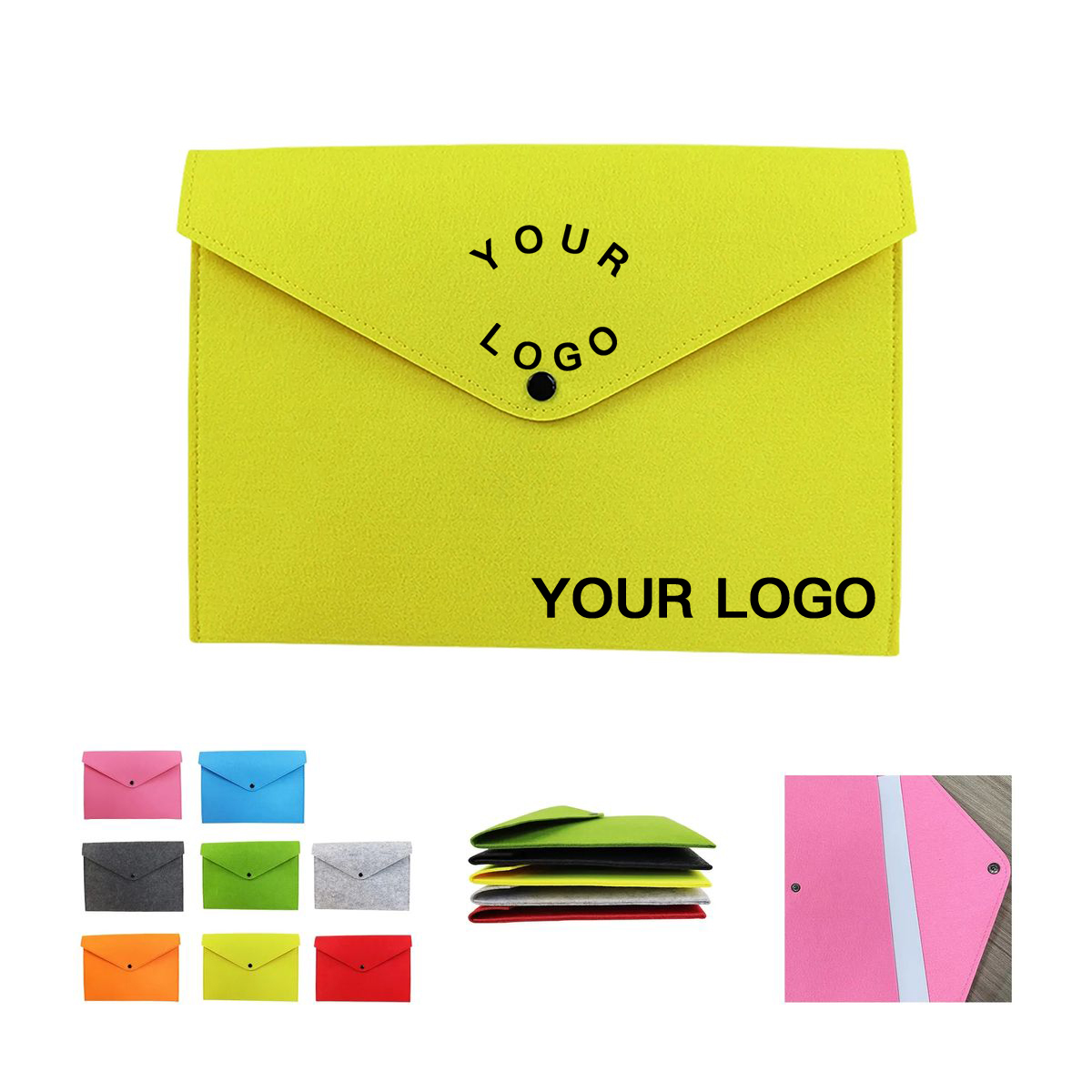Large Capacity A4 Felt File Folder with Custom Print 3