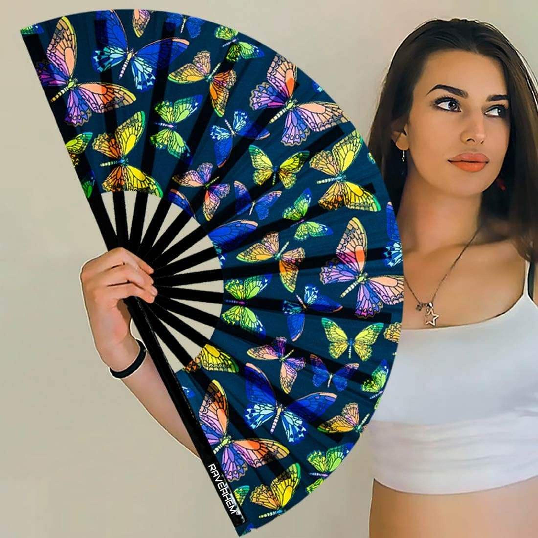 HoloGlow Folding Rave Fan 4