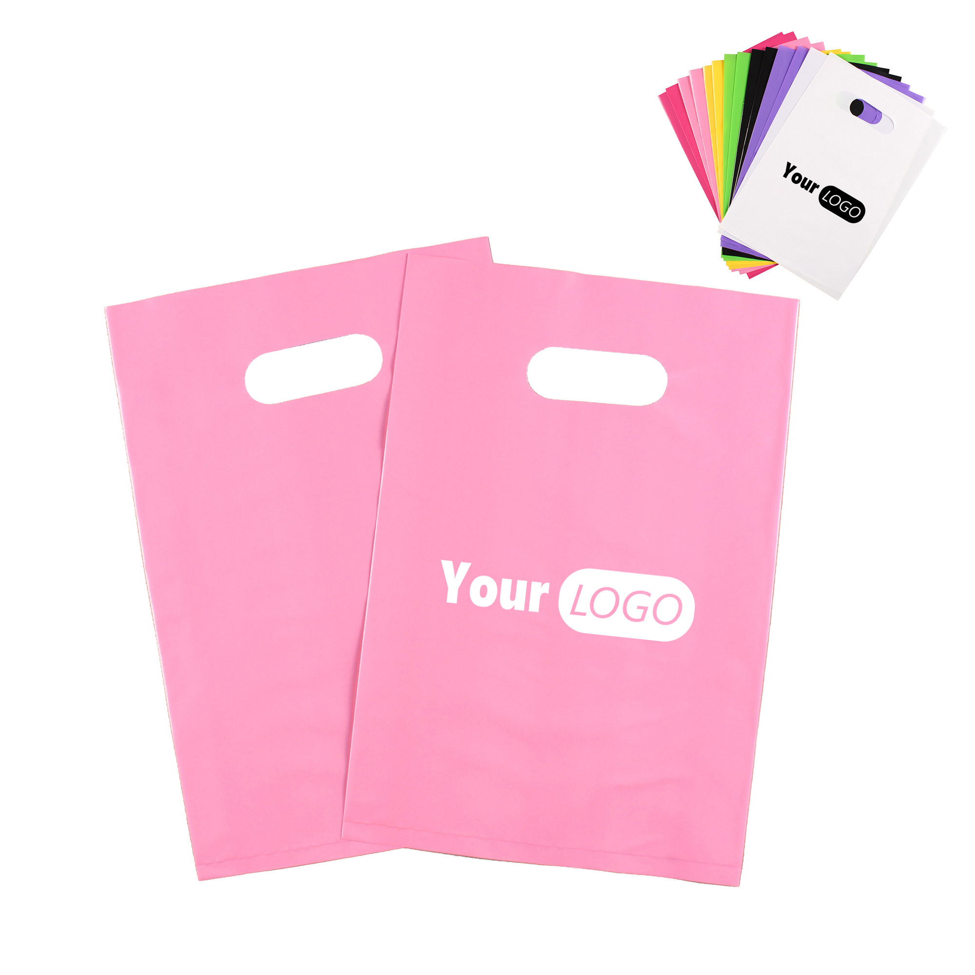 Multi-Color Poly Carry Bags With Cutout Handles 5