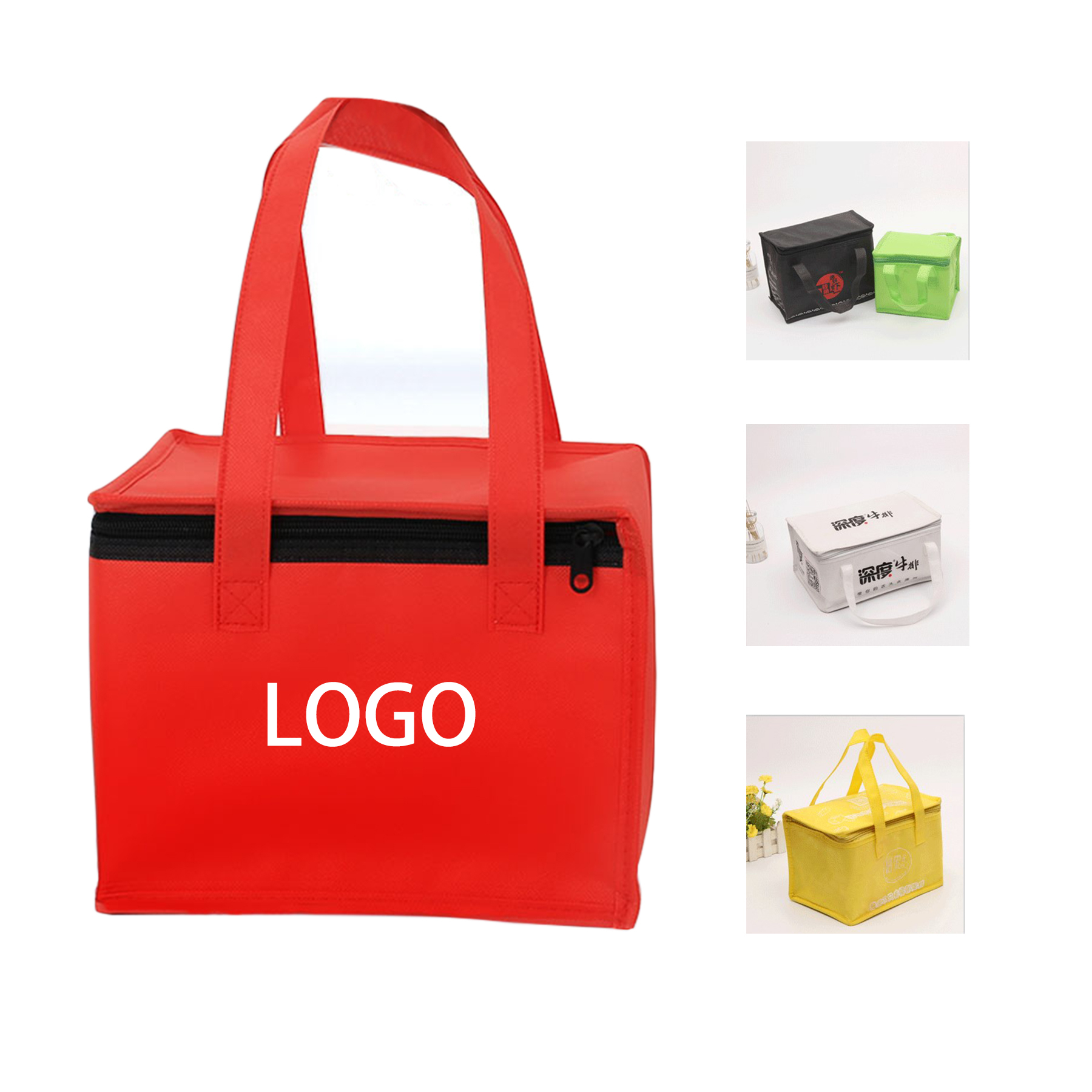 6 Inch Non Woven Insulated Cooler Outdoor Lunch Bag With Handle 2