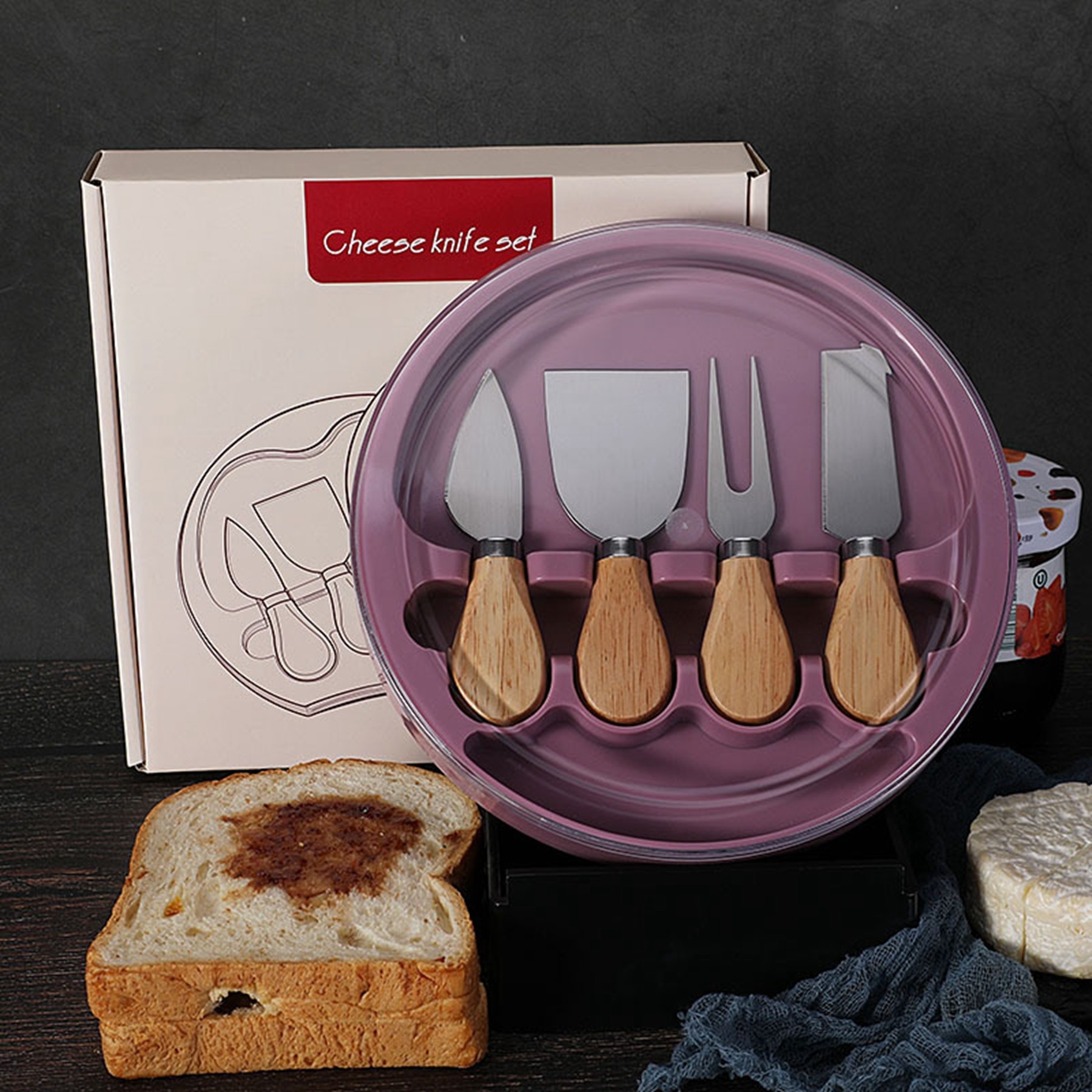 Stainless Steel Cheese 4 Knife Set 4