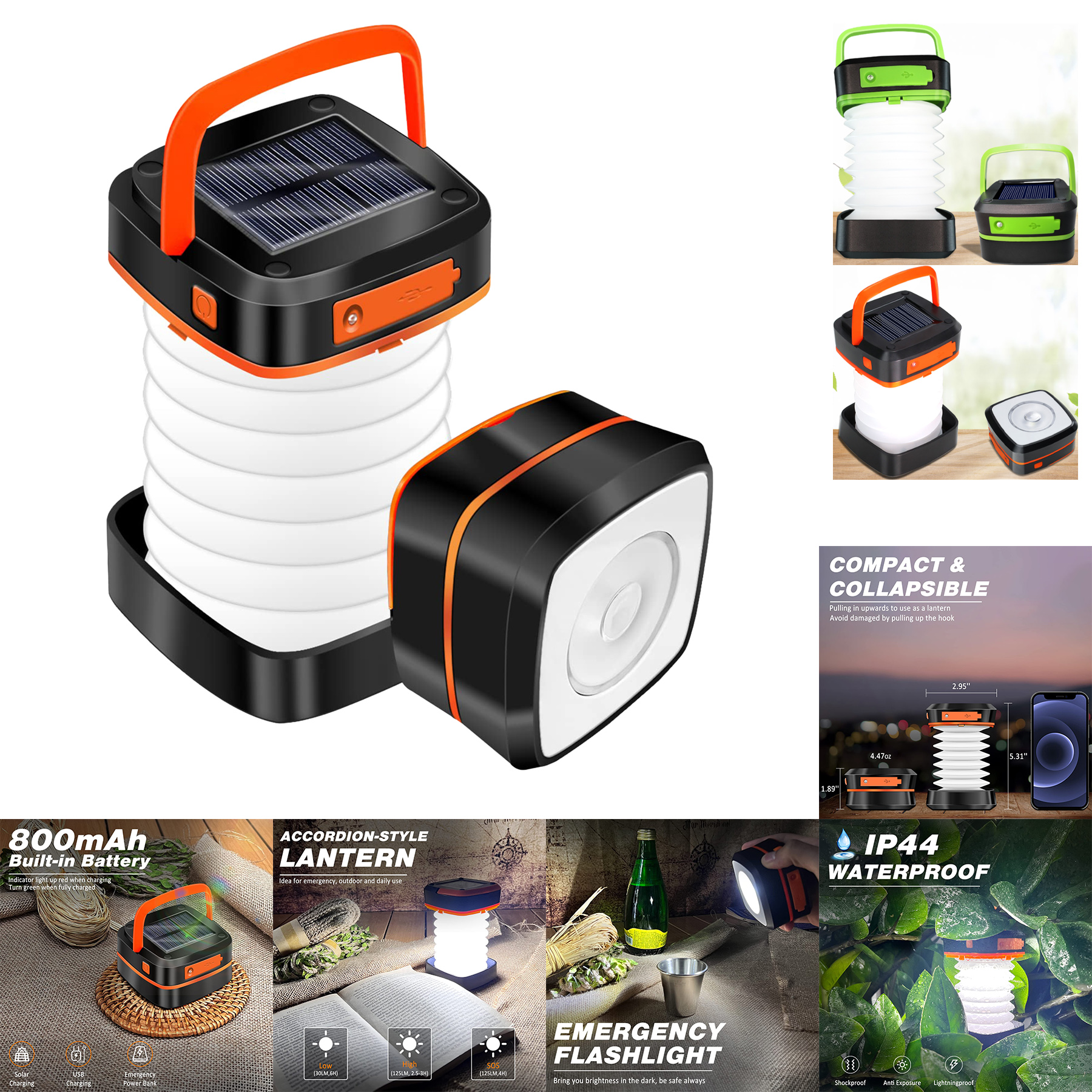 Folding Solar Camping Lantern Flashlights 2