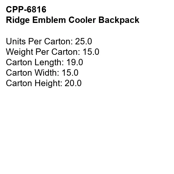 RIDGE EMBLEM COOLER BACKPACK 12