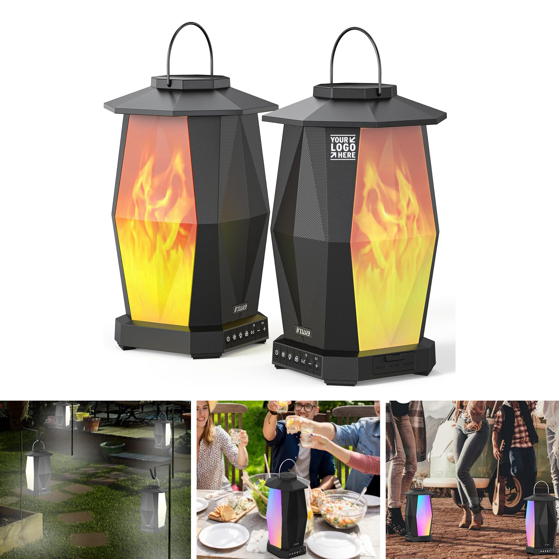 Outdoor Yard Pool IPX5 Waterproof Bluetooth Beat-Driven Light Show Linkable Wireless Speaker 2