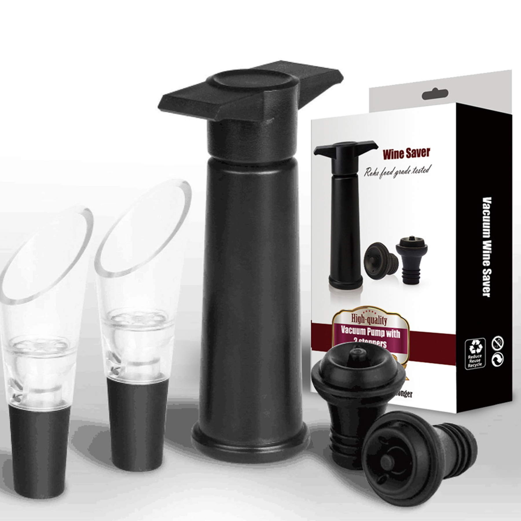 Wine Gift Set with Saver Pump Bottle Stoppers 1