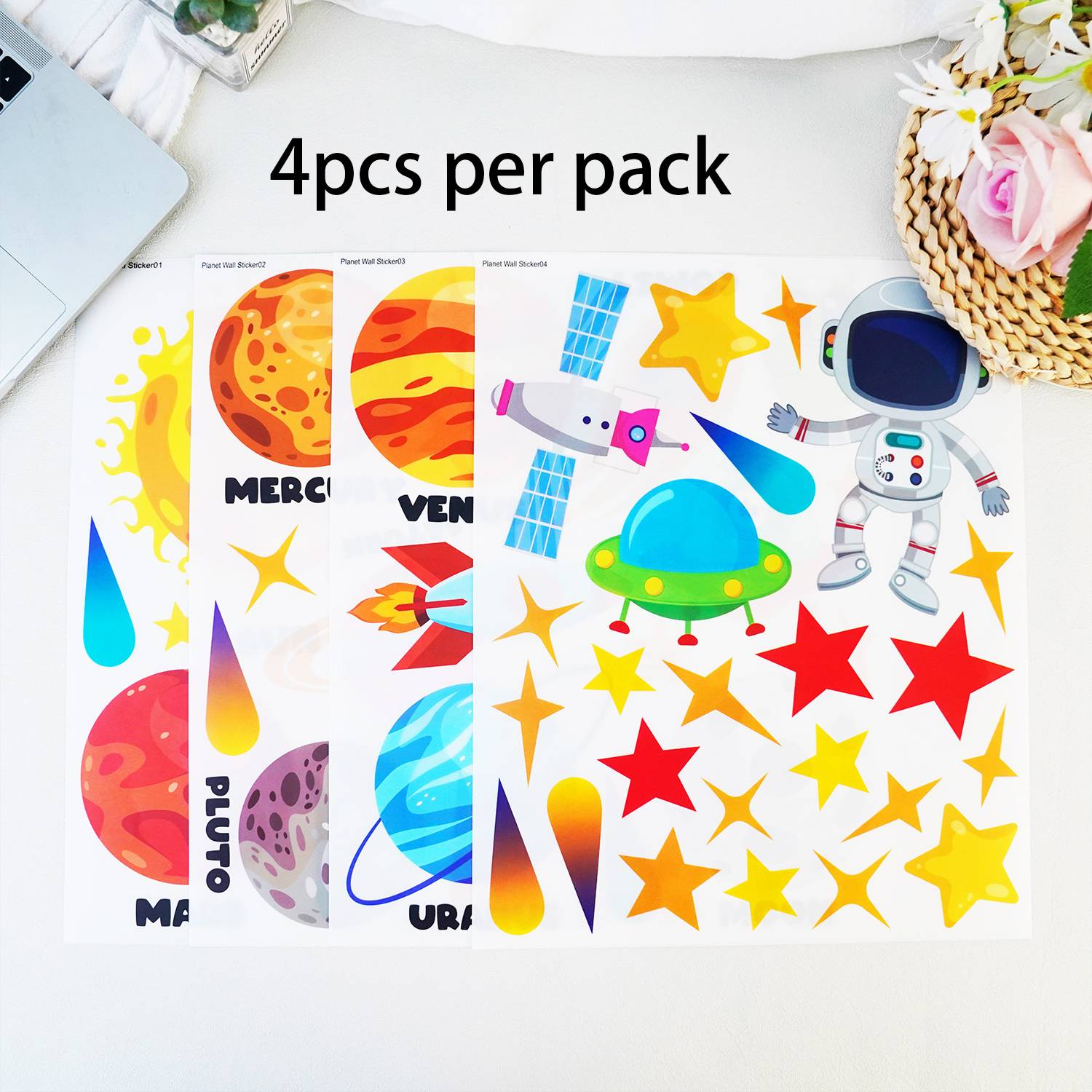 Decals Wall Stickers Removable Planets in The Space 3