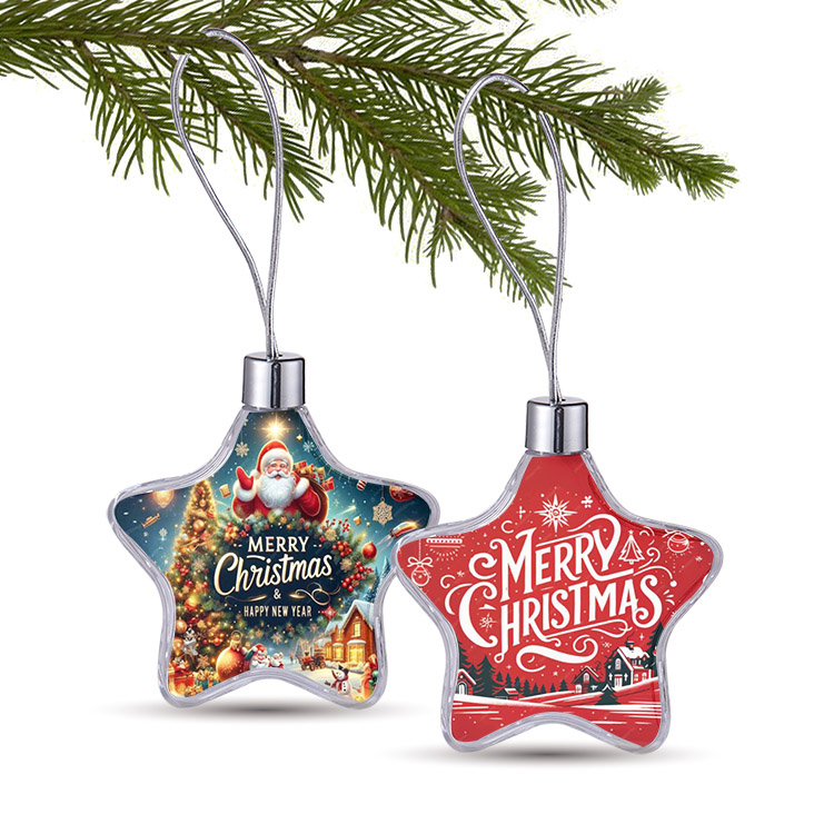 Free Shipping 3" Clear Star Full Color Aluminum Sheet Ornament 5