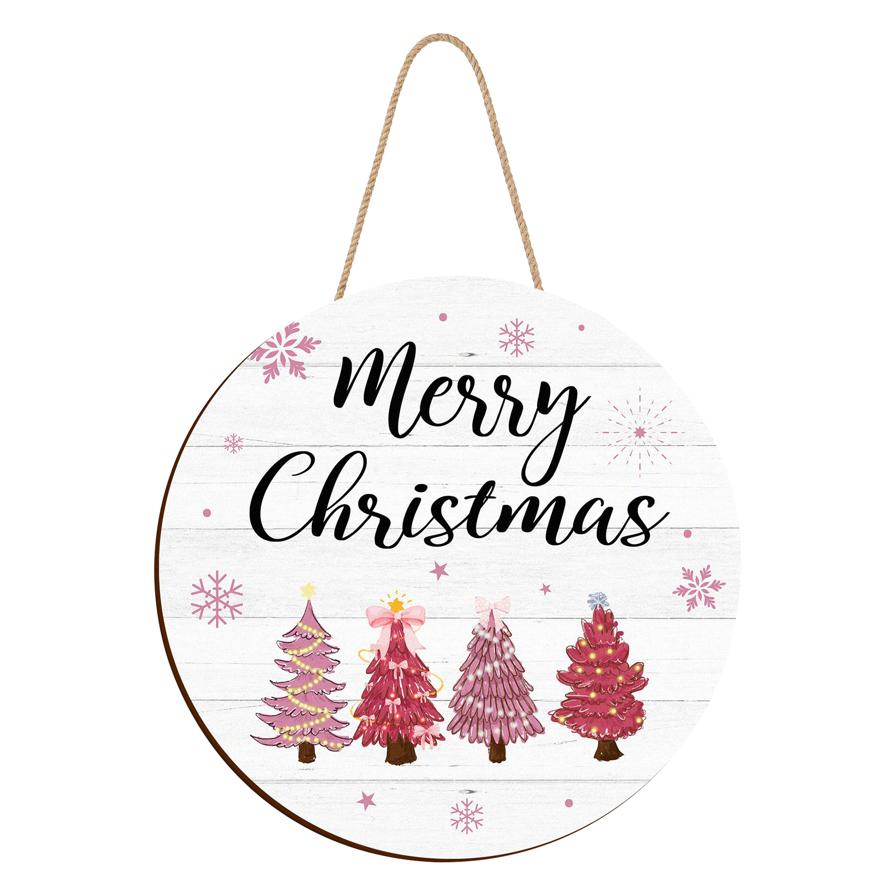 Round Wooden Decorative Pendant Festival Ornaments 22