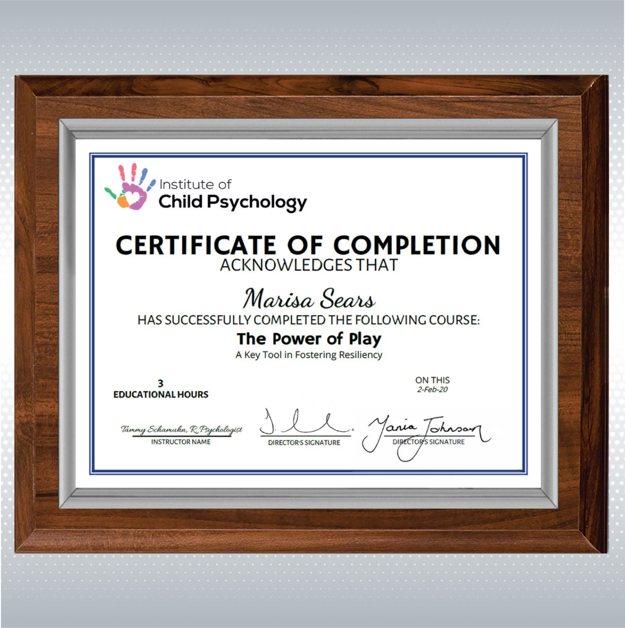 Cherry Finish Certificate Plaque 5