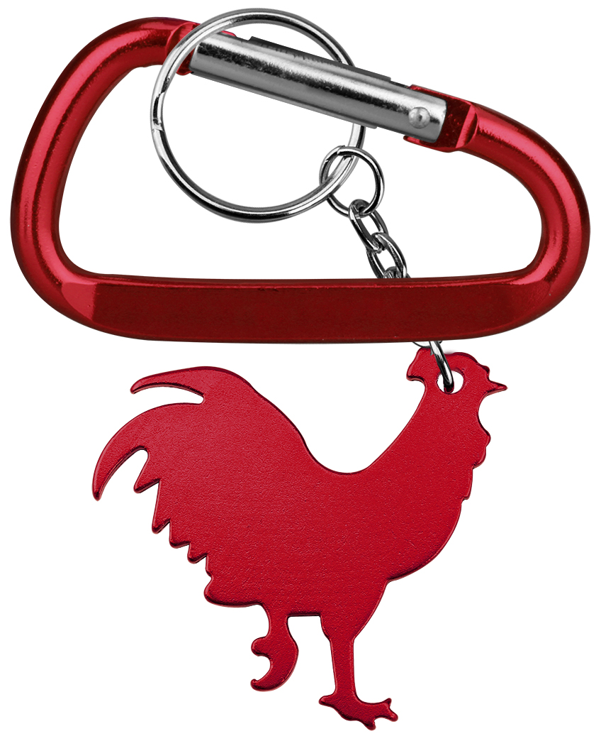 Rooster Shape Bottle Opener with Key Chain & Carabiner 3