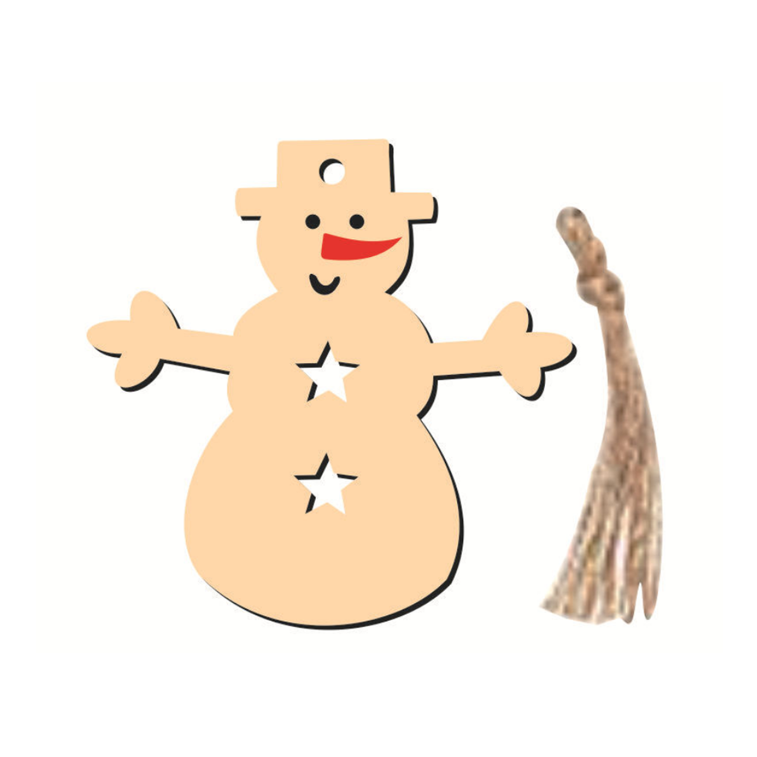 Snowman Christmas Wood Pendant 10 Pieces Set 3