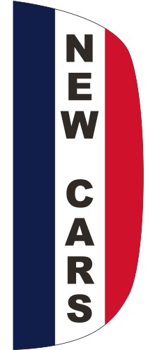 "NEW CARS" 3' x 8' Message Flutter Flag 2