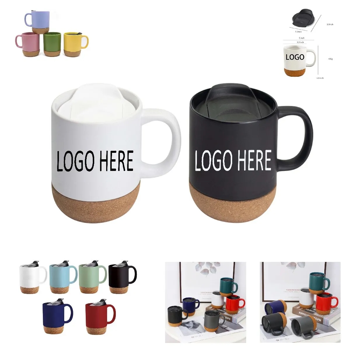 Classic 12oz Ceramic Mug with Cork Base 7