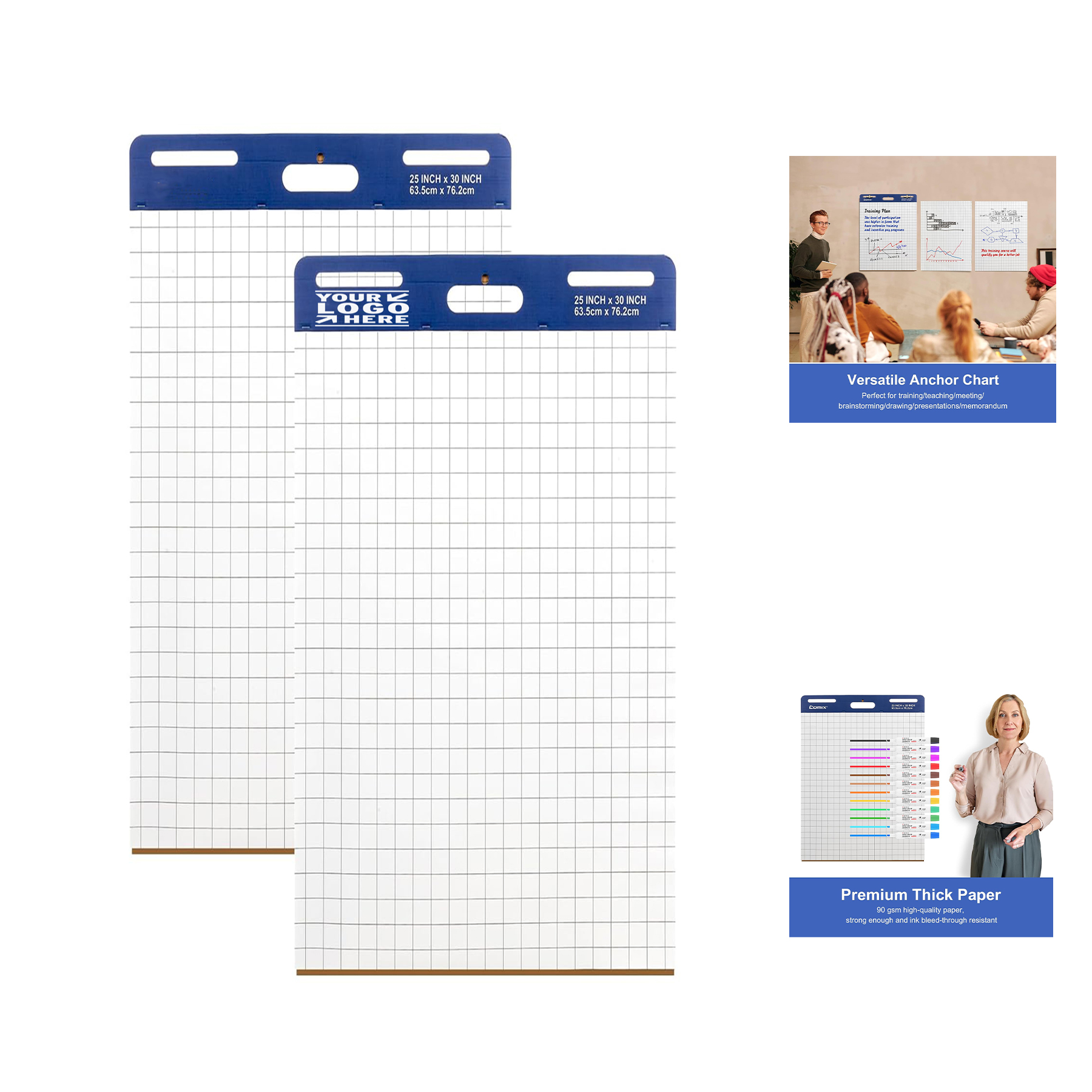 25" x 30" 30 Sheets Grid Sticky Easel Pad 2