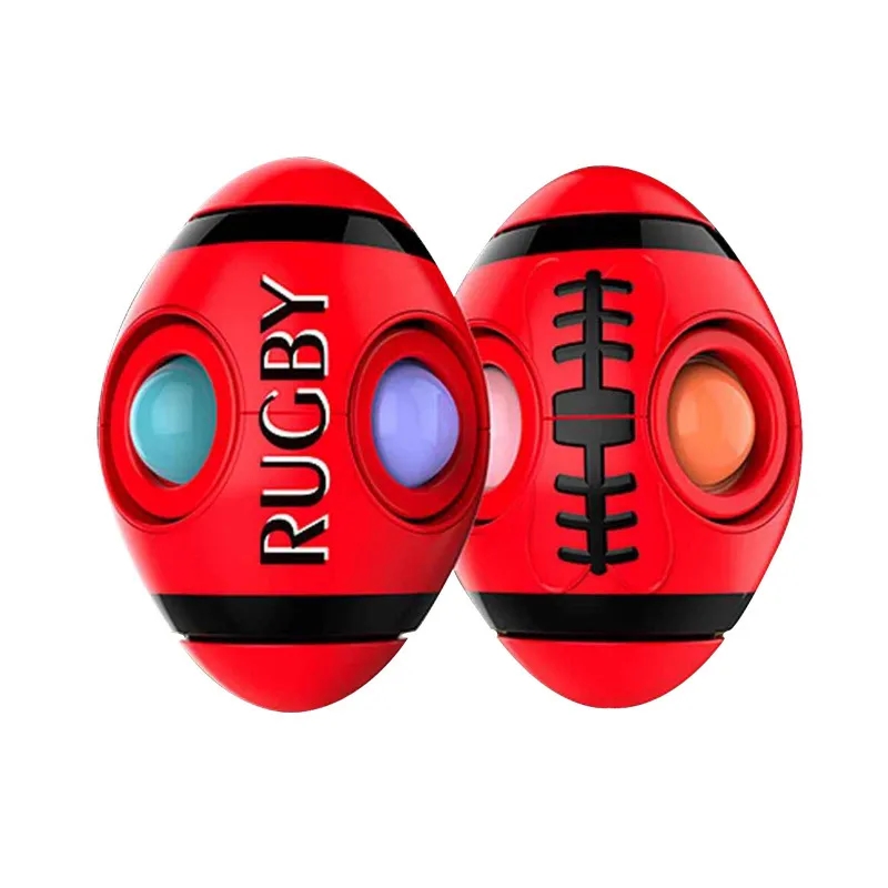 Rugby Rotating Gyro Push Pop It Fidget Toy 4