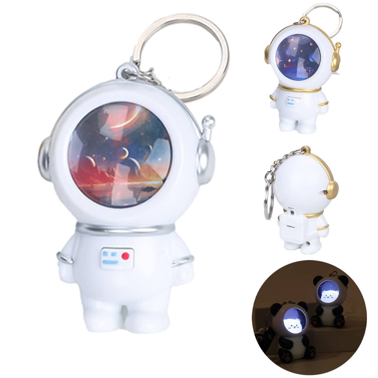 Astronaut LED Night Light Keychain Pendant 3